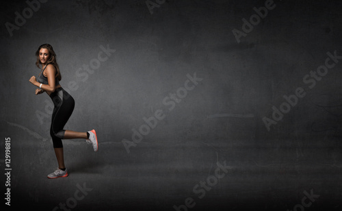 girl running with copyspace behind