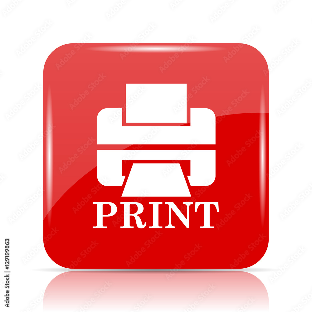 Printer with word PRINT icon