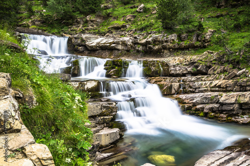 Gradas de Soaso. Waterfall in the spanish national park Ordesa 