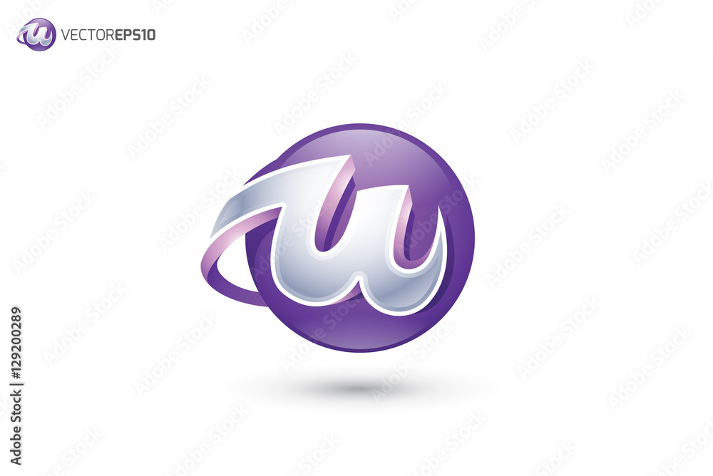 Abstract Letter W Logo - 3D Sphere Logo Abstract Letter W Logo - 3D Sphere Logo