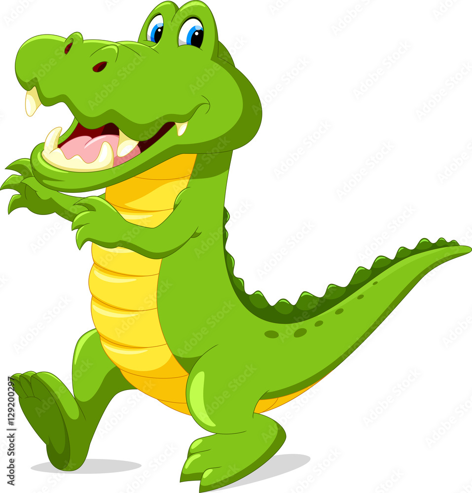 Obraz premium Cute cartoon crocodile