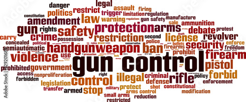 Gun control word cloud concept. Vector illustration