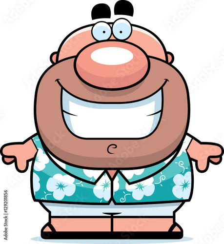 Cartoon Tourist Smiling