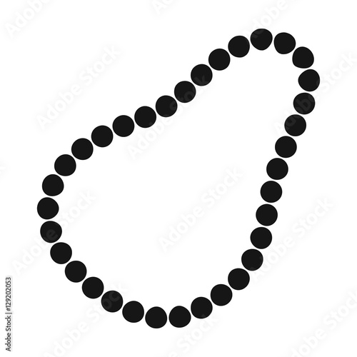 Pearl necklace icon in black style isolated on white background. Jewelry and accessories symbol stock vector illustration.