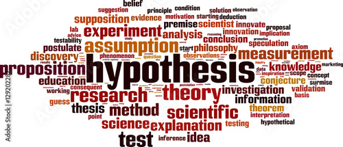 Hypothesis word cloud concept. Vector illustration