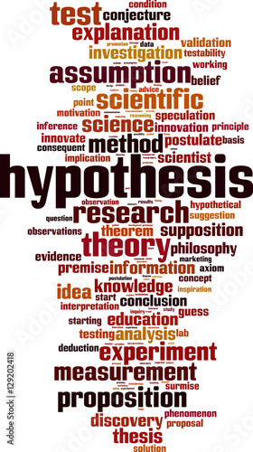 Hypothesis word cloud concept. Vector illustration