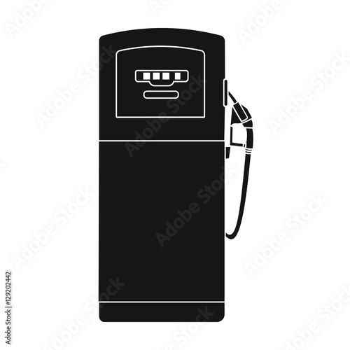 Fuel dispencer icon in black style isolated on white background. Oil industry symbol stock vector illustration.