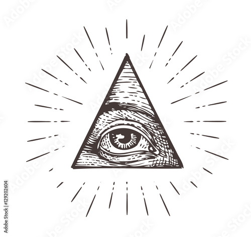 All seeing eye symbol. Vector illustration