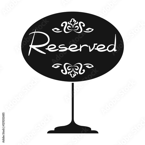 Restaurant golden reserved sign icon in black style isolated on white background. Restaurant symbol stock vector illustration.