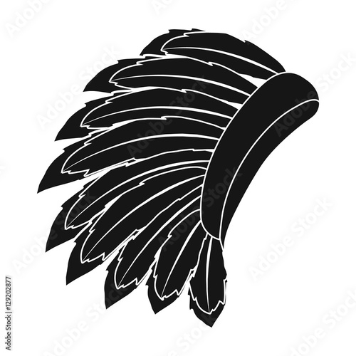 War bonnet icon in black style isolated on white background. USA country symbol stock vector illustration.