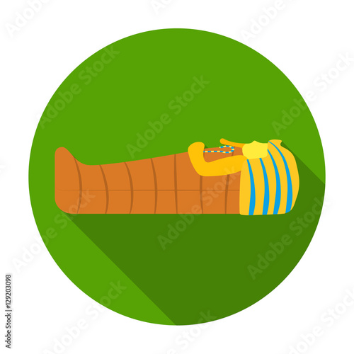 Pharaoh sarcophagus icon in flat style isolated on white background. Ancient Egypt symbol stock vector illustration.