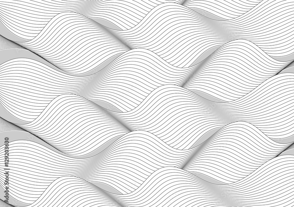 Black and white wavy lines pattern