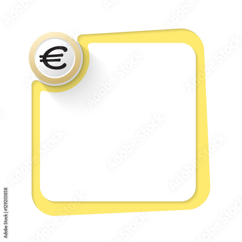 Yellow frame with golden circle and euro symbol