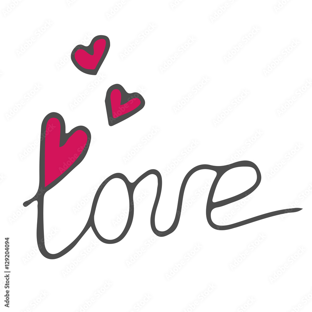 Love lettering isolated on the white background Love lettering isolated on the white background
