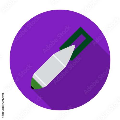 Military aerial bomb icon in flat style isolated on white background. Military and army symbol stock vector illustration