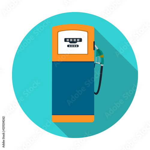 Fuel dispencer icon in flat style isolated on white background. Oil industry symbol stock vector illustration.