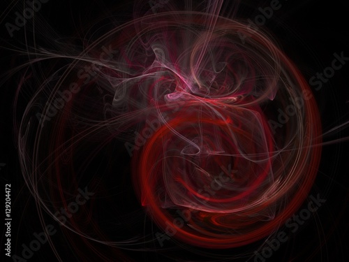 Abstract fractal with a red pattern