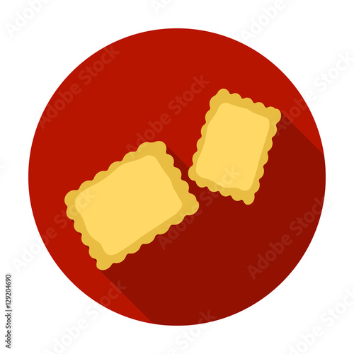Ravioli pasta icon in flat style isolated on white background. Types of pasta symbol stock vector illustration.