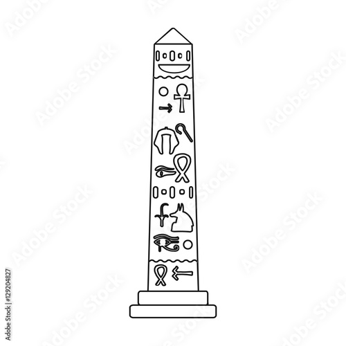 Canvas Print Luxor obelisk icon in outline style isolated on white background