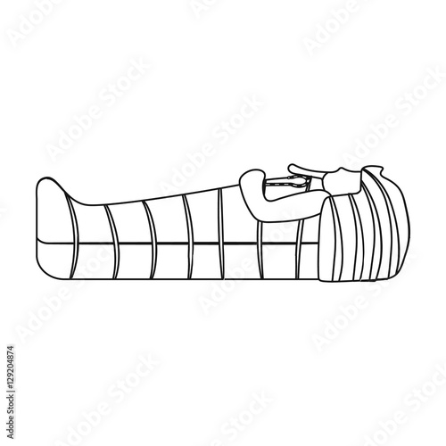 Pharaoh sarcophagus icon in flat style isolated on white background. Ancient Egypt symbol stock vector illustration.