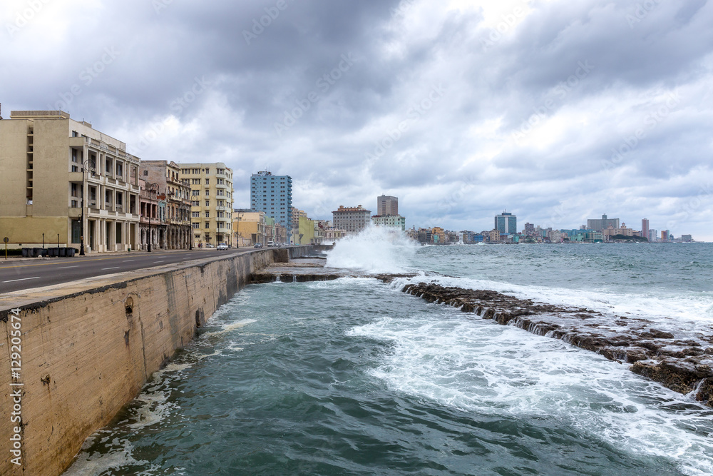 Malecón von Havanna bei Sturm