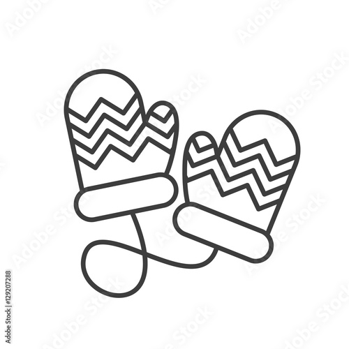 Winter mittens linear icon