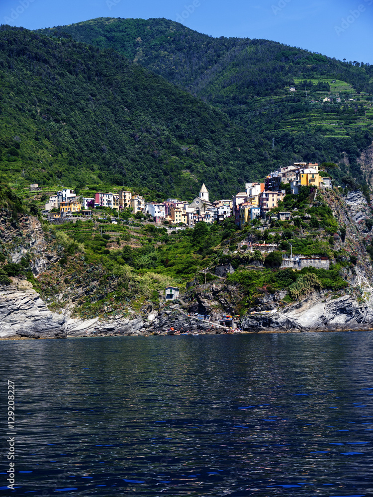 The fishing villages of Monterosso al Mare,Vernazza, Corniglia, Manorola and Riomaggiore of the Cinque Terra Liguria Italy.
