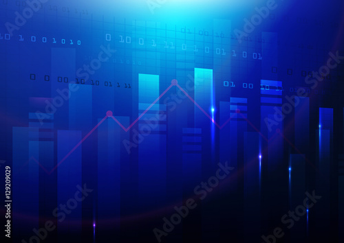 Blue abstract technology background. Stock Market background. Bu