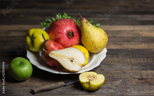 Fresh fruits on the plate