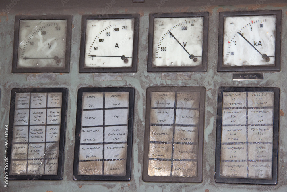 Naklejka premium Hintergrund - Alte Schalttafel