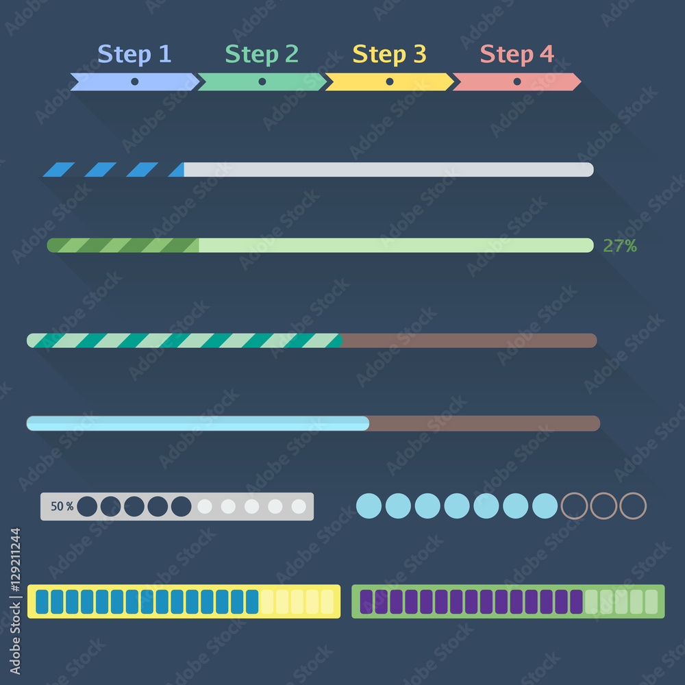 Fototapeta premium Progress Bars Set