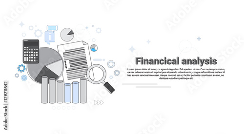 Financial Analysis Business Web Banner Vector Illustration