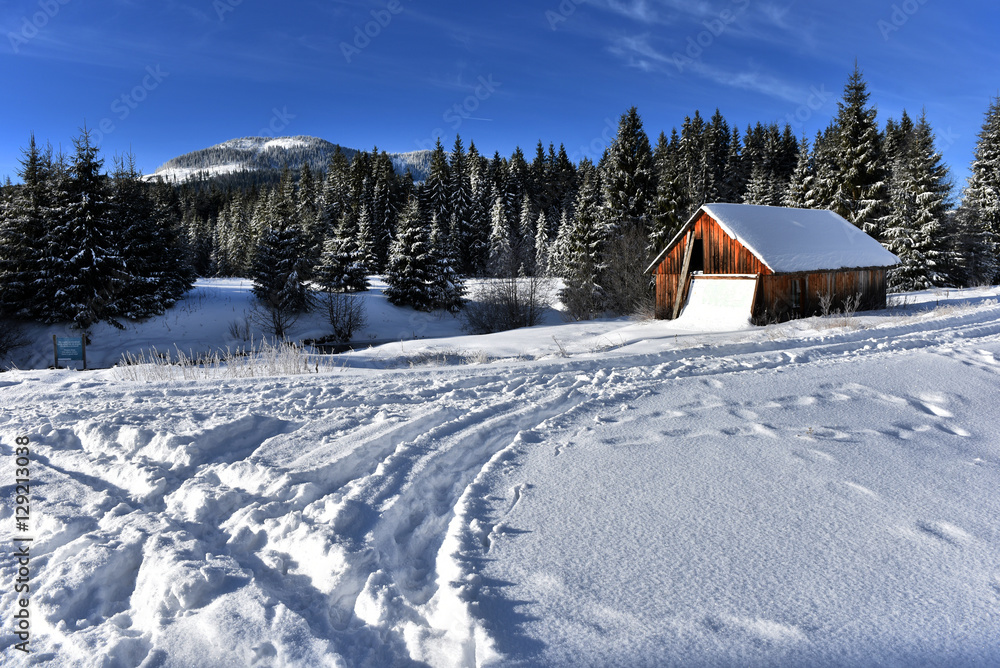 Idyllic winter mountain landscape