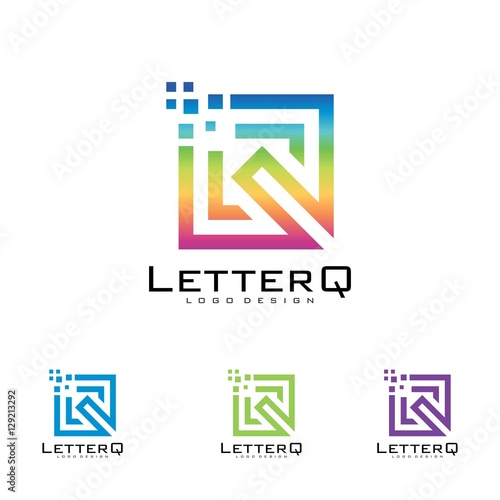Digital Logo Letter Q