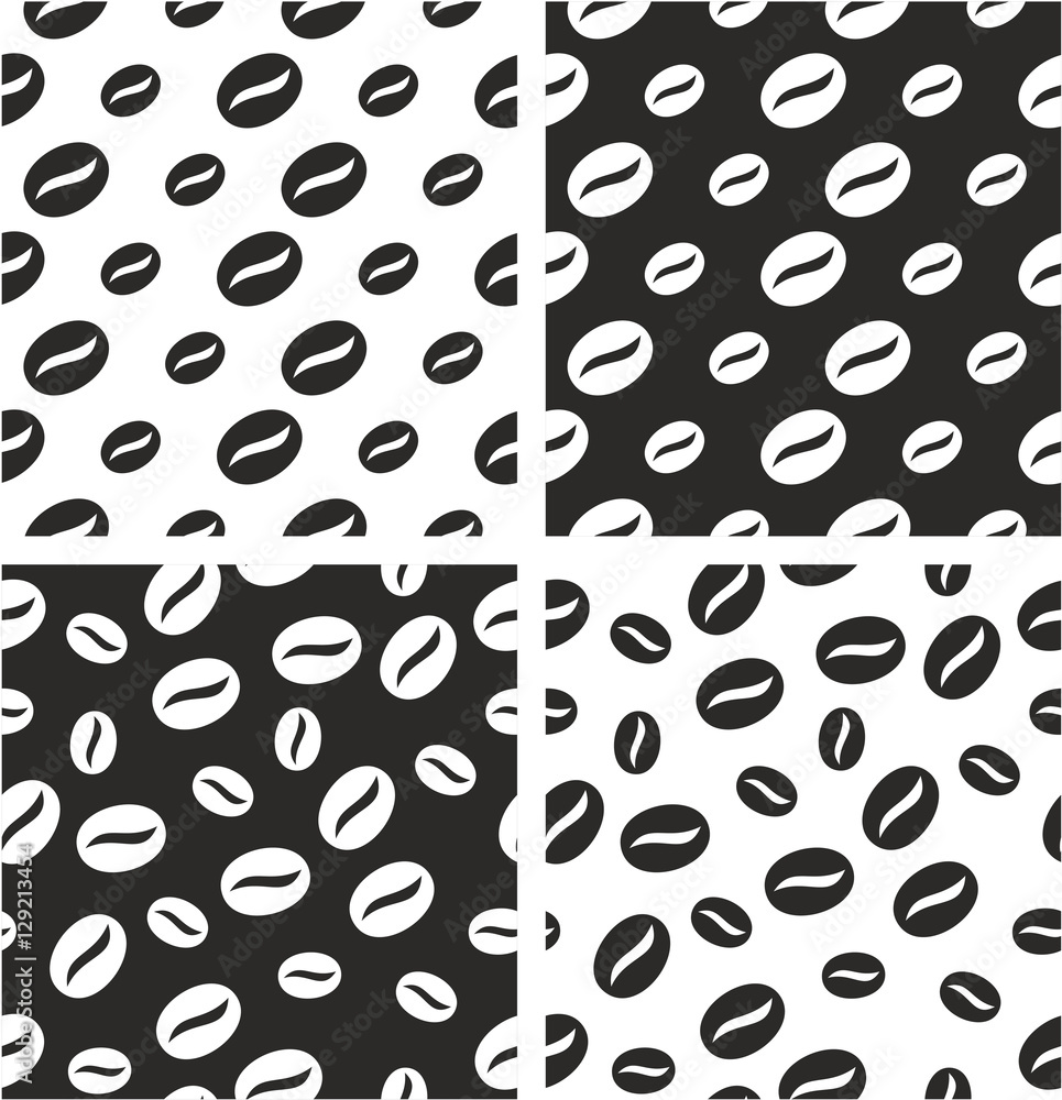 Coffee Bean Big & Small Aligned & Random Seamless Pattern Set Coffee Bean Big & Small Aligned & Random Seamless Pattern Set