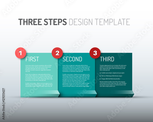 One two three - vector paper progress steps / options