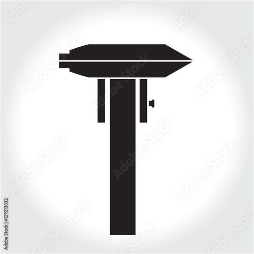 Caliper tool icon, black silhouette. Element logo caliper tool isolated on white background. Vector illustration