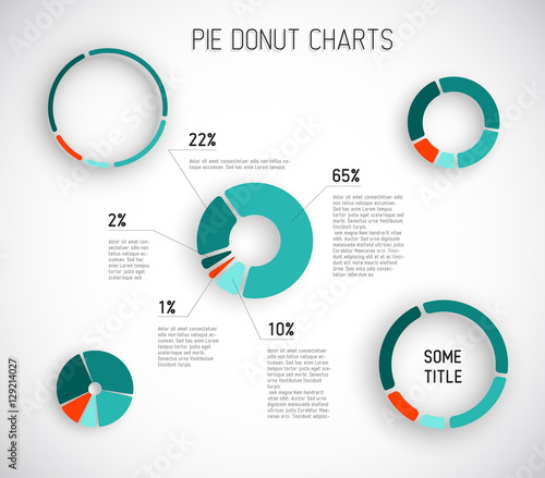 Colorful Vector pie chart templates