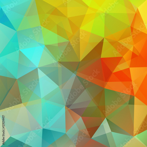 Abstract geometric style colorful background. Yellow  red  blue colors. Vector illustration