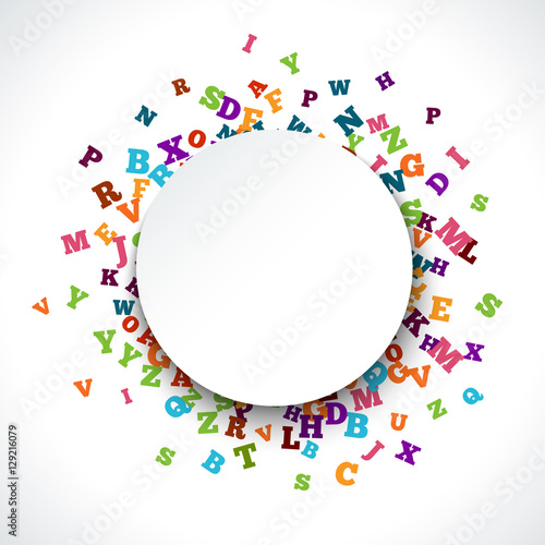 Abstract black alphabet ornament frame isolated on white background