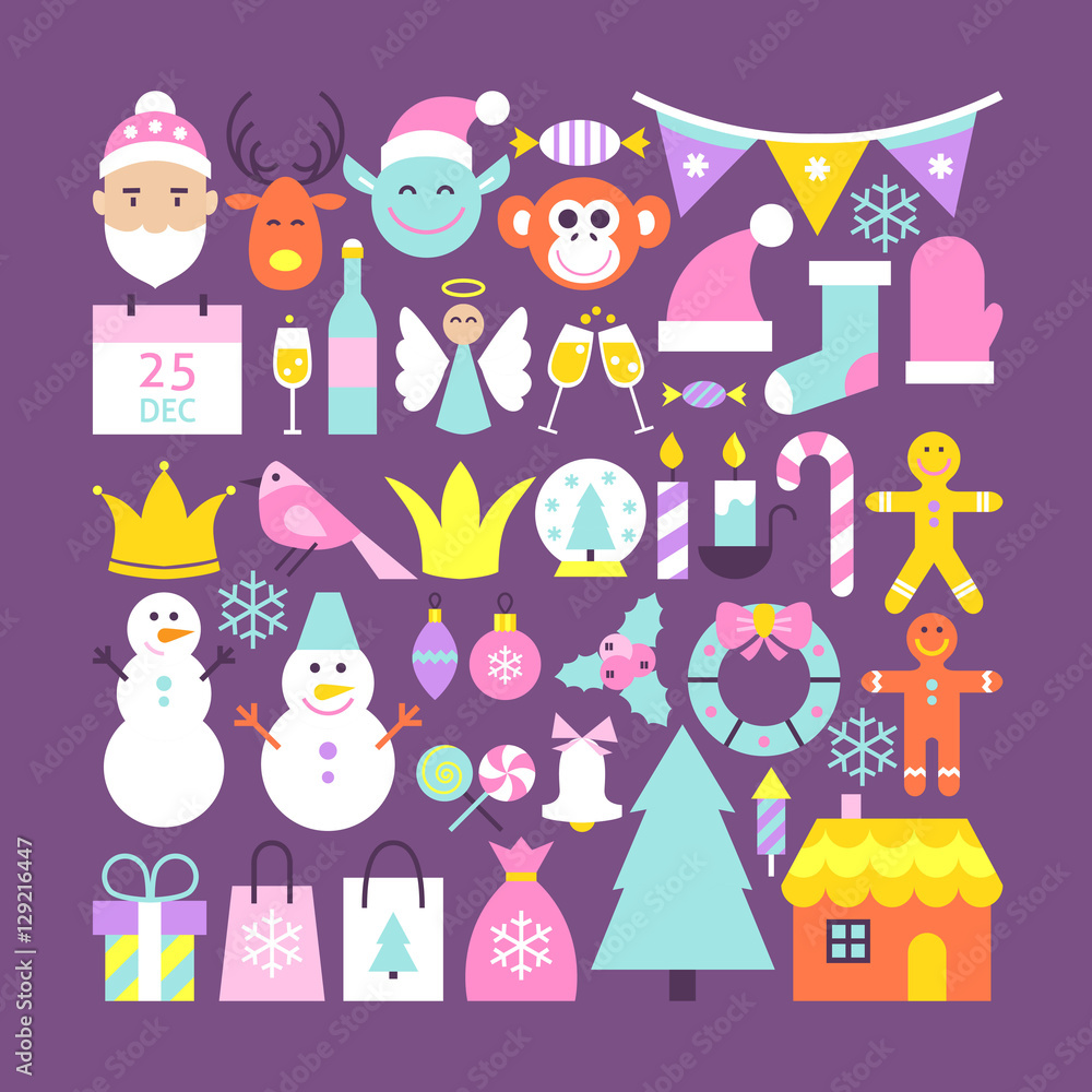 Cute Merry Christmas Objects