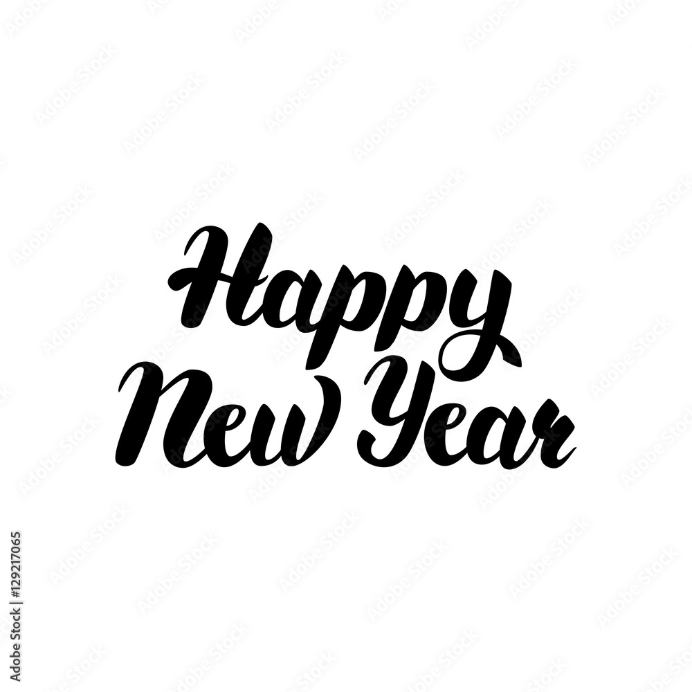 Fototapeta premium Happy New Year Handwritten Lettering