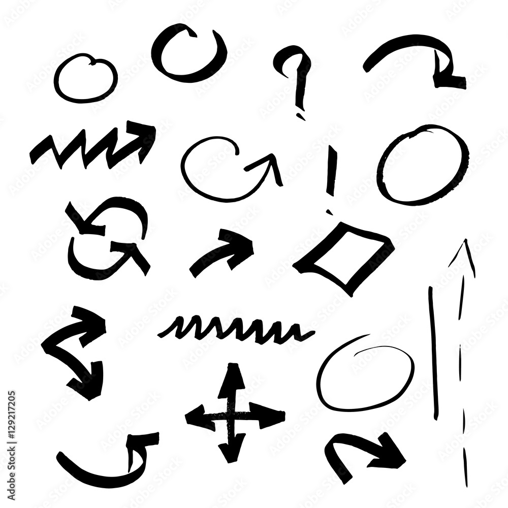 Сollection of black sketch symbols Сollection of black sketch symbols