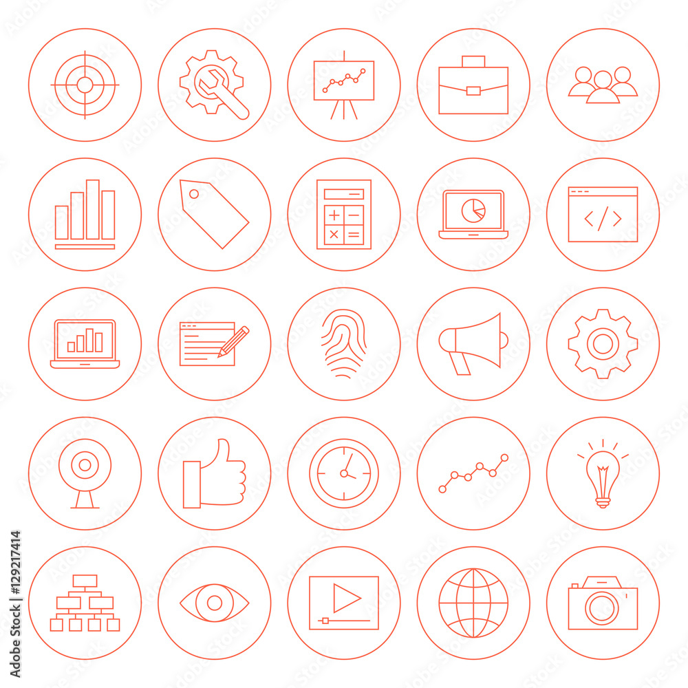 Line SEO Circle Icons Line SEO Circle Icons