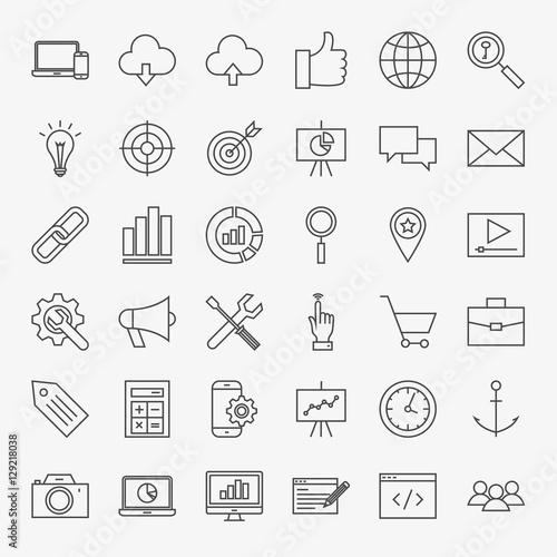 SEO Line Icons Set