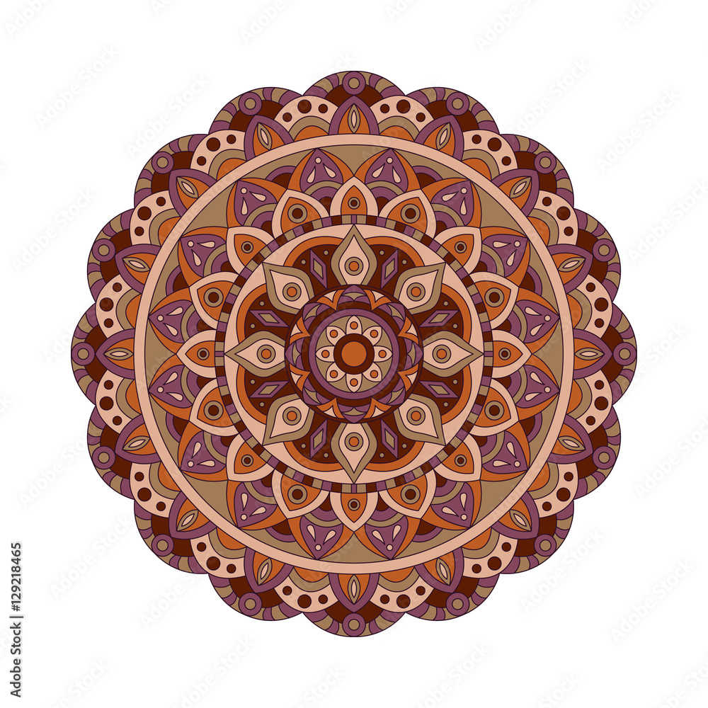 Fototapeta premium Round mandalas in vector. Abstract design element. Decorative retro ornament. Graphic template for your design.