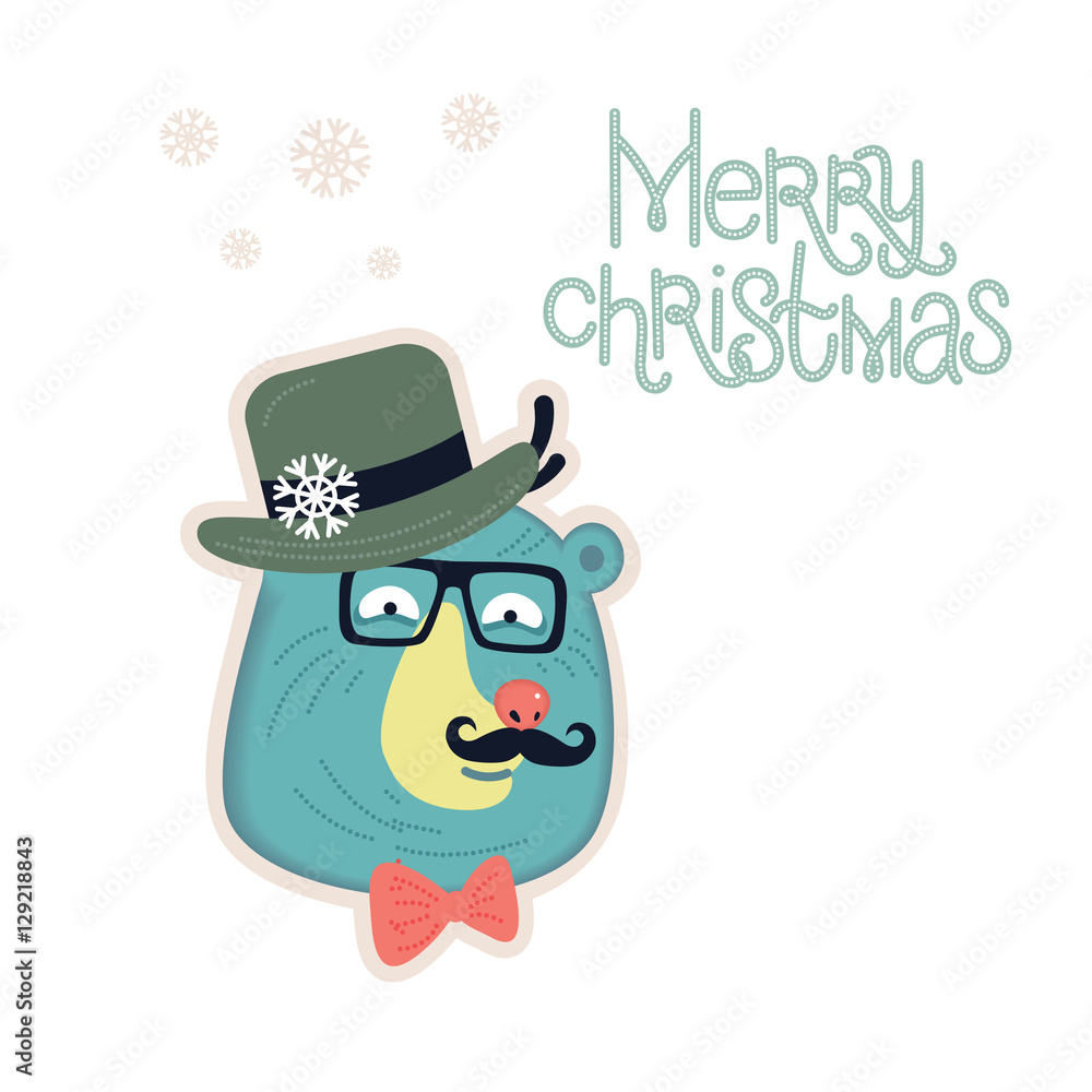 Christmas design with animals. Christmas design with animals.
