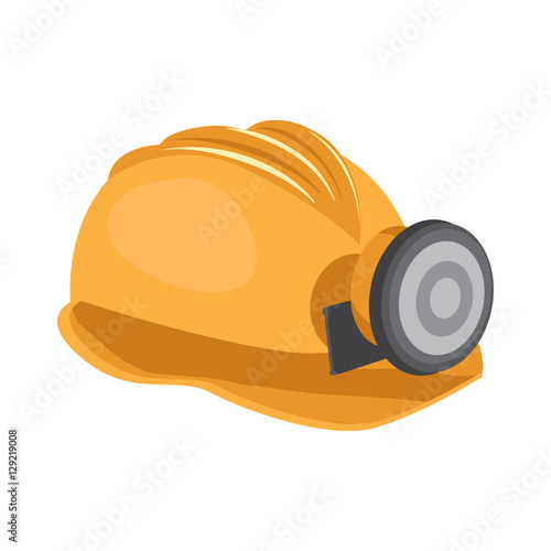 miner's helmet flat icon