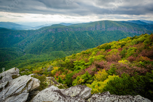 Early autumn view of the Blue Ridge Mountains from Hawksbill Mou