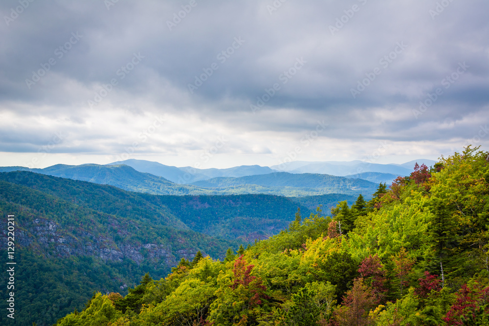 Early autumn view of the Blue Ridge Mountains from Hawksbill Mou